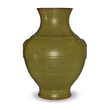 View full screen - View 1 of Lot 550. A LARGE TEADUST-GLAZED VASE, QIANLONG SEAL MARK AND PERIOD.