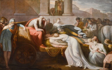 View full screen - View 1 of Lot 86. Priam returning to Troy with the body of Hector.