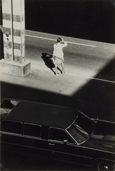 View full screen - View 1 of Lot 188. Woman Standing Beneath the Elevated West Side Highway.