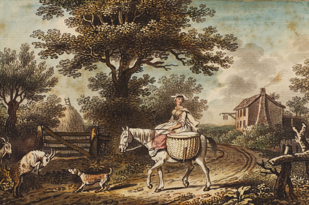 View full screen - View 1 of Lot 615. JOHN COLLET | A lady riding on a country lane.
