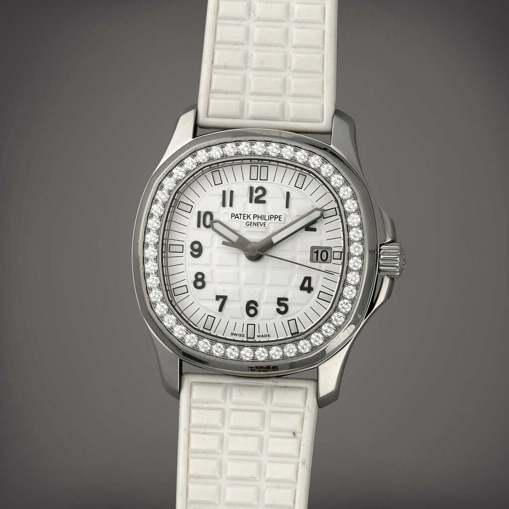 View full screen - View 1 of Lot 221. Aquanaut, Reference 5067A-024 | A stainless steel and diamond-set wristwatch with date | Circa 2020.
