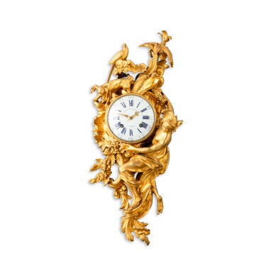 View full screen - View 1 of Lot 438. A Louis XV gilt-bronze bracket clock, circa 1750 | Cartel d'applique en bronze doré d'époque Louis XV, vers 1750.