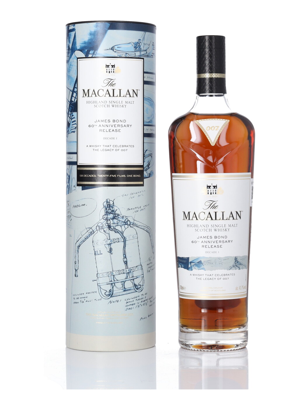 View full screen - View 1 of Lot 54. The Macallan James Bond 60th Anniversary Decade I 43.7 abv NV (1 BT 70cl).