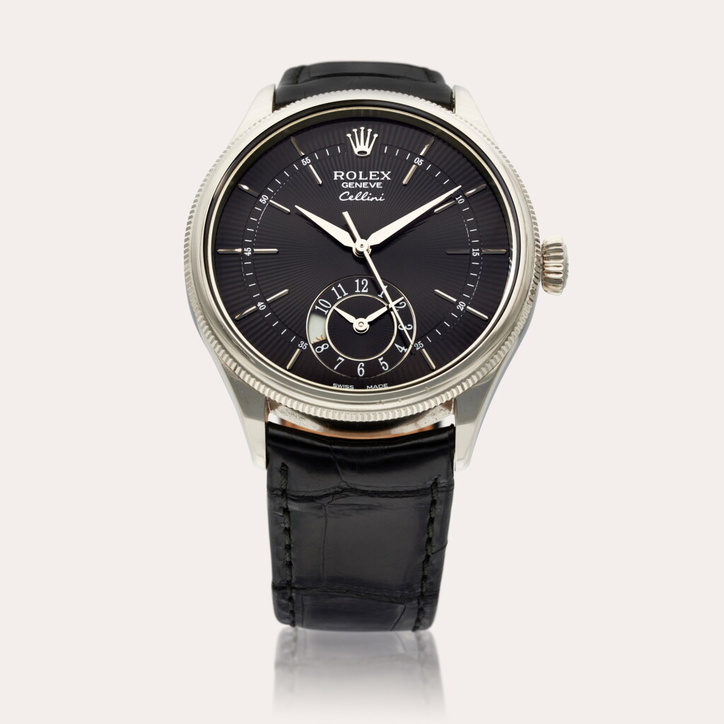 View full screen - View 1 of Lot 493. Reference 50529 Cellini | A white gold automatic dual time wristwatch with day/night indication, Circa 2017.