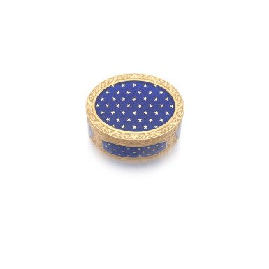 View full screen - View 1 of Lot 109. A gold and enamel snuff box, 19th century in earlier taste.