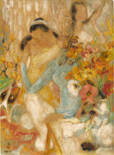 View full screen - View 1 of Lot 270. Le Pho 黎譜 | Maternité au bouquet 母與子與花束.
