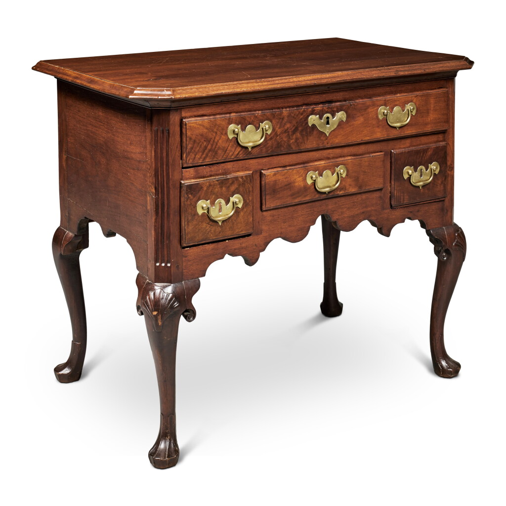 View full screen - View 1 of Lot 690. Queen Anne Figured Walnut Dressing Table, Philadelphia, Pennsylvania, Circa 1755.