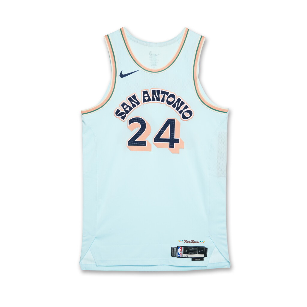 View full screen - View 1 of Lot 228. Devin Vassell San Antonio Spurs 2024-2025 Game Worn City Edition Jersey | Double-Double.