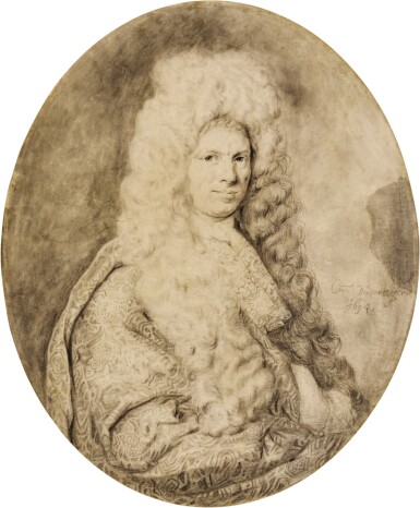 View full screen - View 1 of Lot 79. Portrait of a bewigged gentleman, perhaps Simon van Slingelandt.