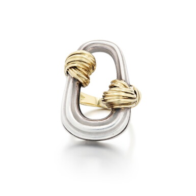 View full screen - View 1 of Lot 149. Bague or et argent | Gold and silver ring.