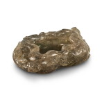 A ROCK-CRYSTAL 'CHILONG' BRUSH WASHER QING DYNASTY | 清 水晶祥蝠螭龍荷葉式洗