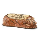 A rare Shanxi 'tiger' pillow, Jin dynasty 金 山西彩繪菊花紋虎形枕