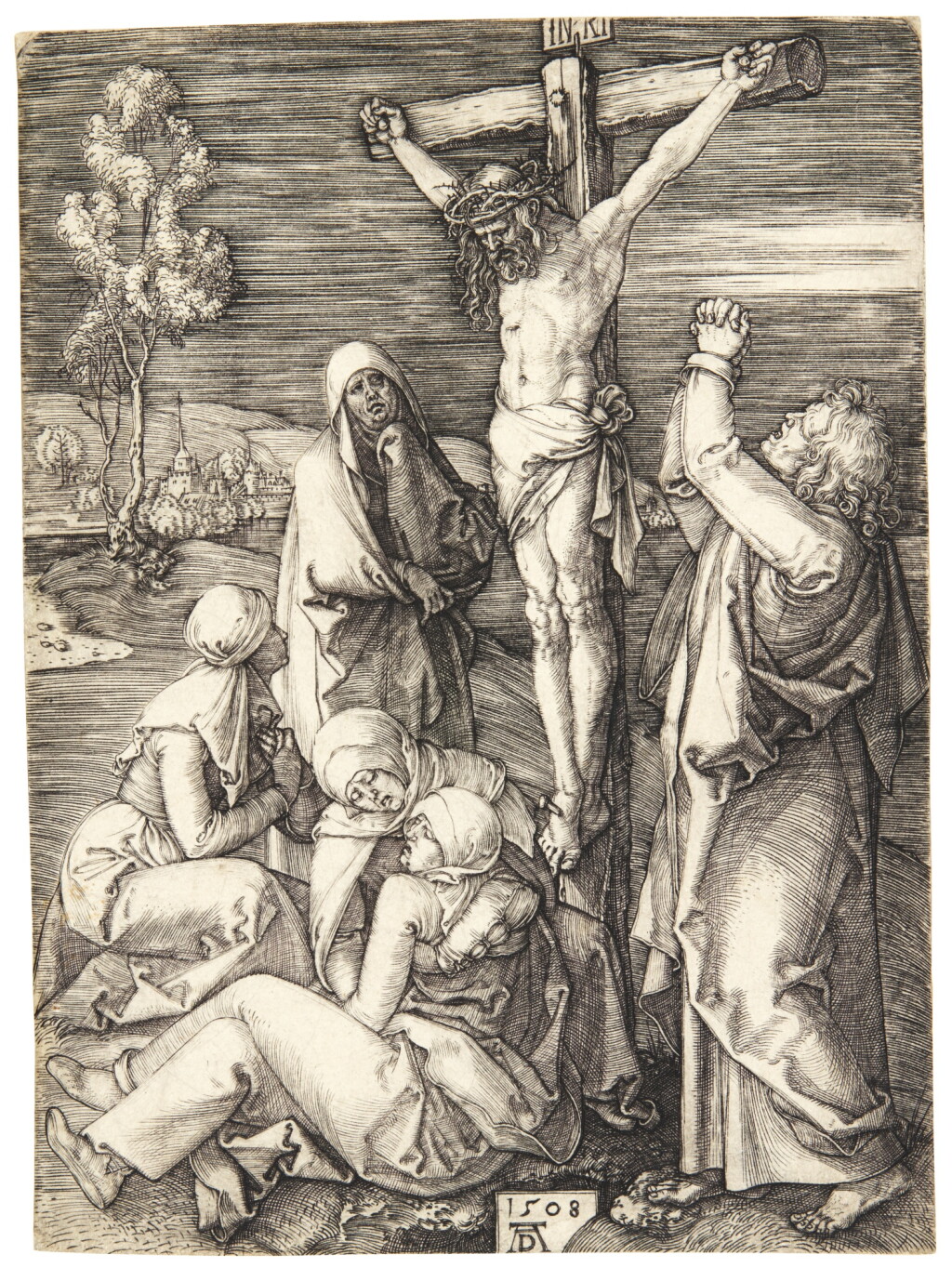 View full screen - View 1 of Lot 9. ALBRECHT DÜRER | CHRIST ON THE CROSS (B. 24; M., HOLL. 23).