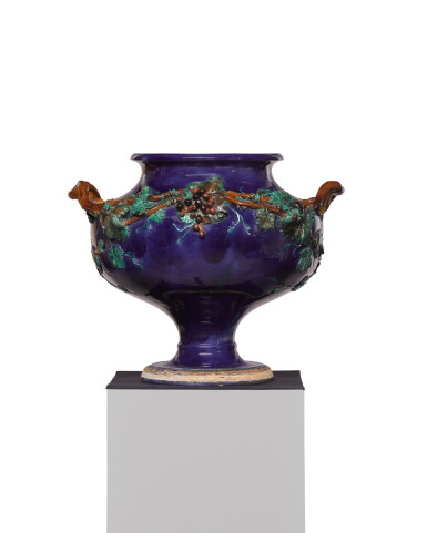 View full screen - View 1 of Lot 62. A Continental majolica jardiniére, late 19th century.