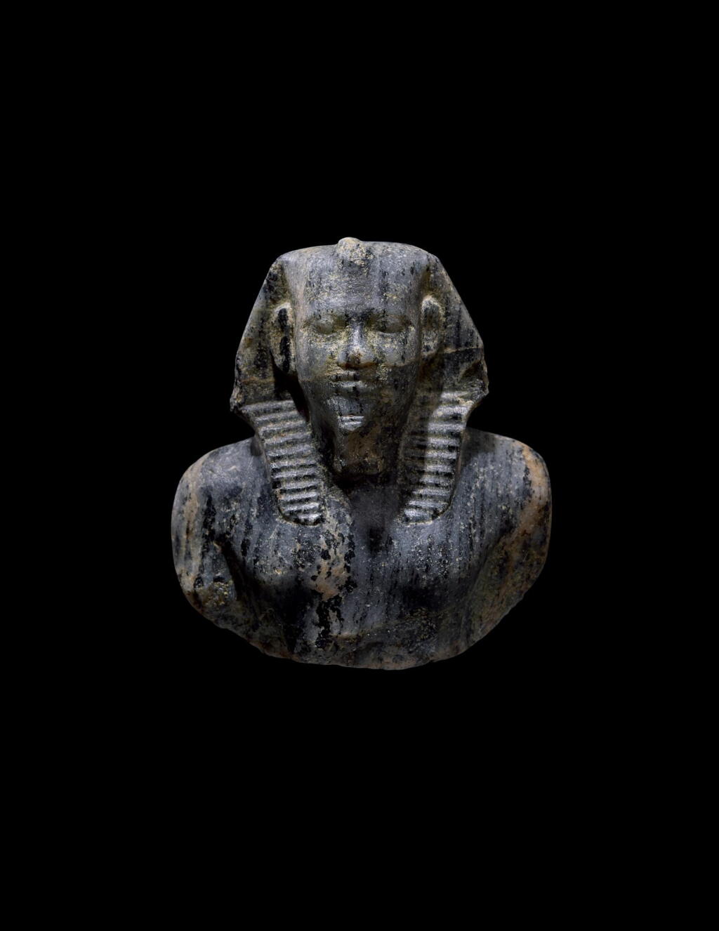 View full screen - View 1 of Lot 266. AN EGYPTIAN GNEISS (“CHEPHREN DIORITE”) BUST OF MYCERINUS, 4TH DYNASTY, REIGN OF MYCERINUS, CIRCA 2550-2530 B.C..