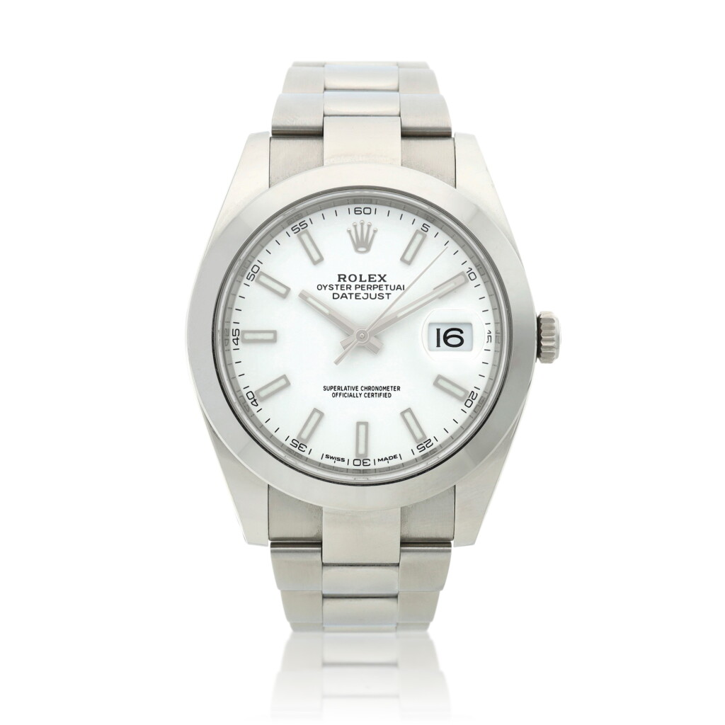View full screen - View 1 of Lot 423. Reference 126300 Datejust | A stainless steel automatic wristwatch with date and bracelet, Circa 2020.
