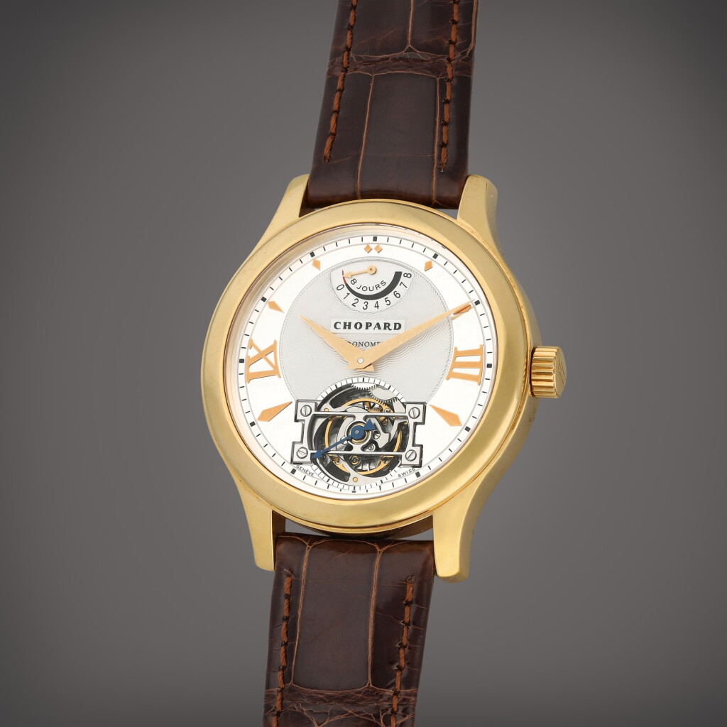 View full screen - View 1 of Lot 56. L.U.C. Tourbillon Quattro, Reference 16/1869 | A limited edition yellow gold tourbillon wristwatch with power reserve indication | Circa 2003 .