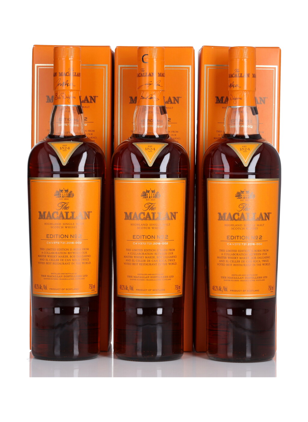 View full screen - View 1 of Lot 29. The Macallan Edition No.2 48.2 abv NV (3 BT 75cl).