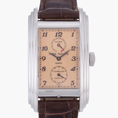 View full screen - View 1 of Lot 111. Reference 5101 | A platinum tourbillon wristwatch with 10-day power reserve indication | Made in 2006.