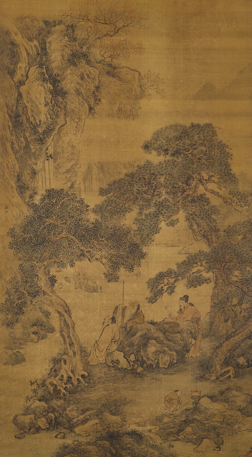 View full screen - View 1 of Lot 2517. WANG YUANXUN 王元勳 | SCHOLARS LISTENING TO THE CASCADES 文會松瀑.