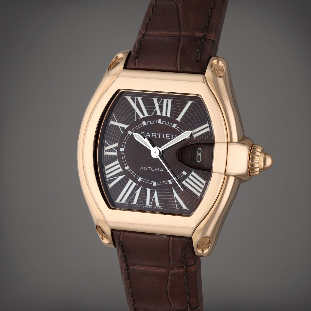 View full screen - View 1 of Lot 404. Reference 3103 Roadster XL | A pink gold automatic wristwatch with date, Circa 2010.