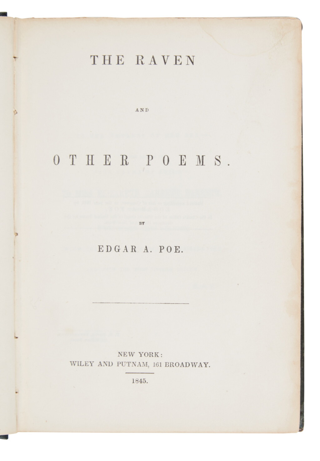 View full screen - View 1 of Lot 46. Poe, Edgar Allan | Cornerstone of cornerstones.