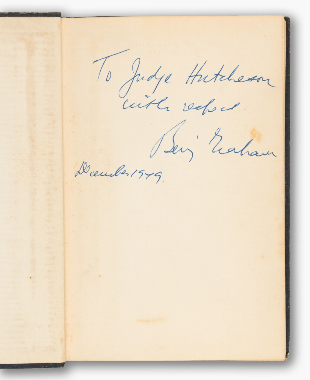View full screen - View 1 of Lot 483. Graham, Benjamin | The Intelligent Investor, presentation copy.