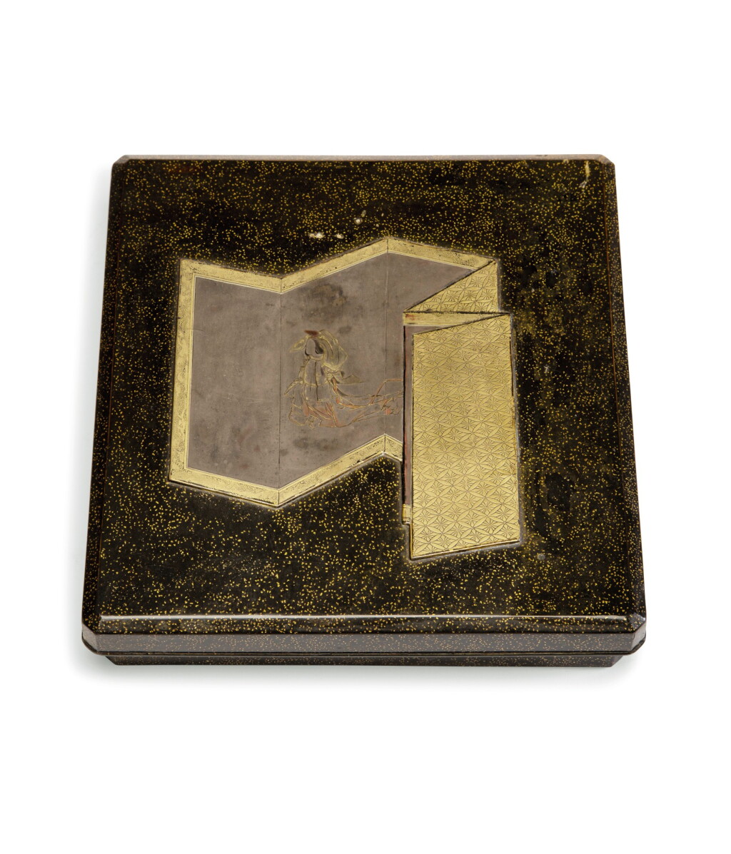 View full screen - View 1 of Lot 76. A rectangular nashiji gold and silver inlaid suzuribako, Japan, Edo period, 18th century.