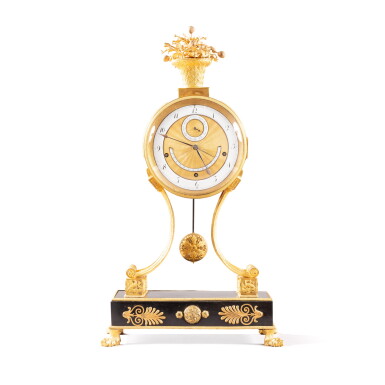 View full screen - View 1 of Lot 564. An Austrian gilt-bronze mantel clock by Carl Wurm, early 19th century.