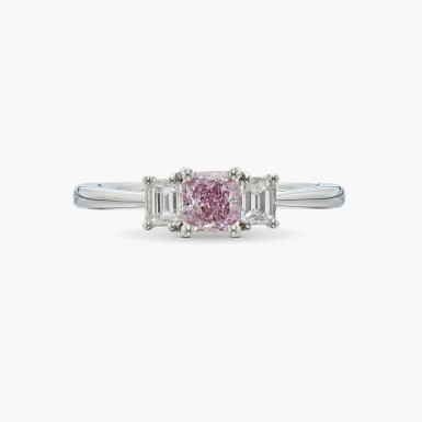View full screen - View 1 of Lot 319. Fancy Purple-Pink Diamond and Diamond Ring .