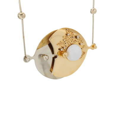View full screen - View 1 of Lot 233. Giò Pomodoro, gold and enamel necklace (Giò Pomodoro, collana in oror e smalto) .