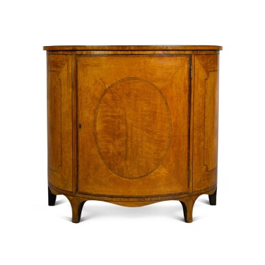 View full screen - View 1 of Lot 103. A George III satinwood and tulipwood-banded commode, circa 1780.