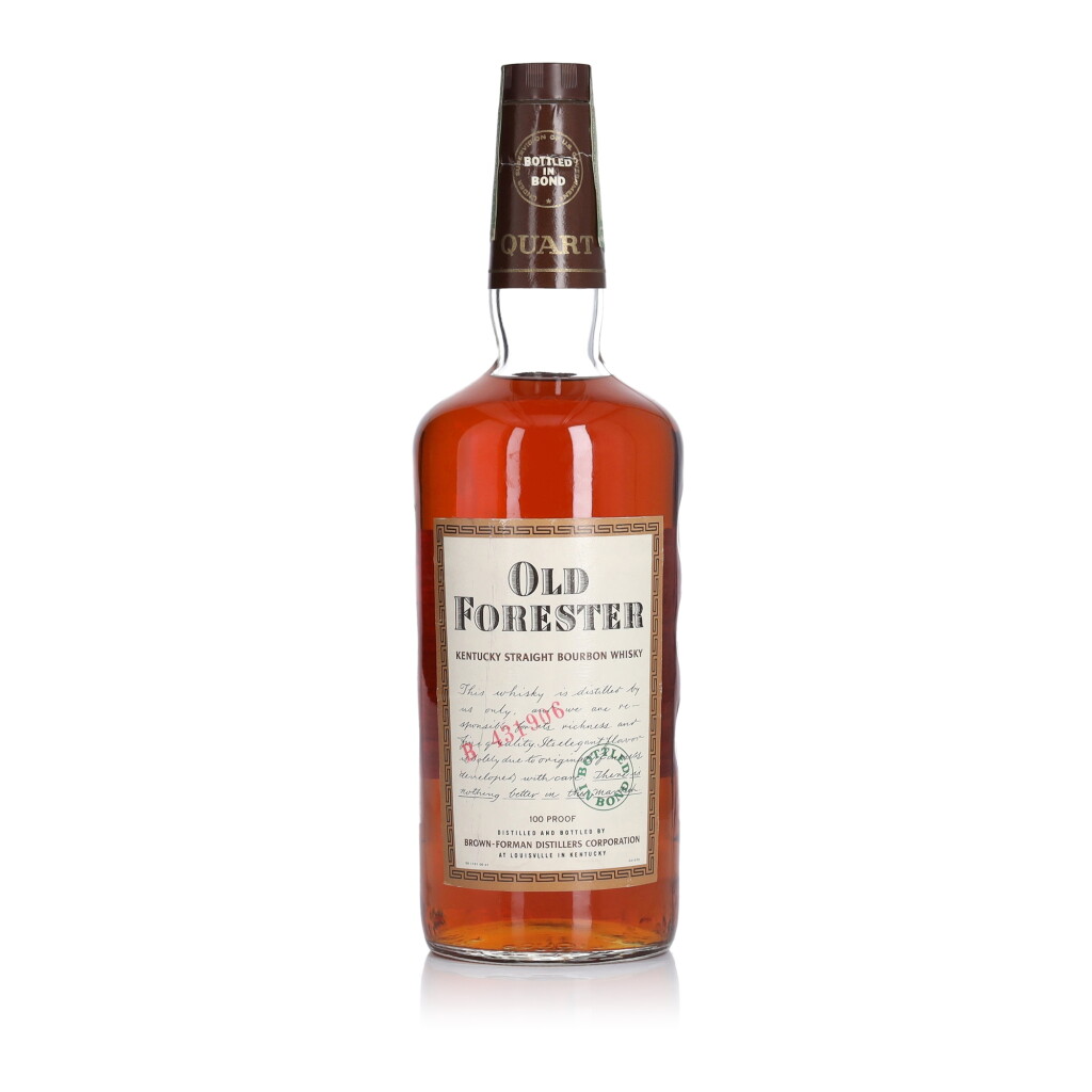 View full screen - View 1 of Lot 136. Old Forester 100 Proof 1968 (1 Quart).