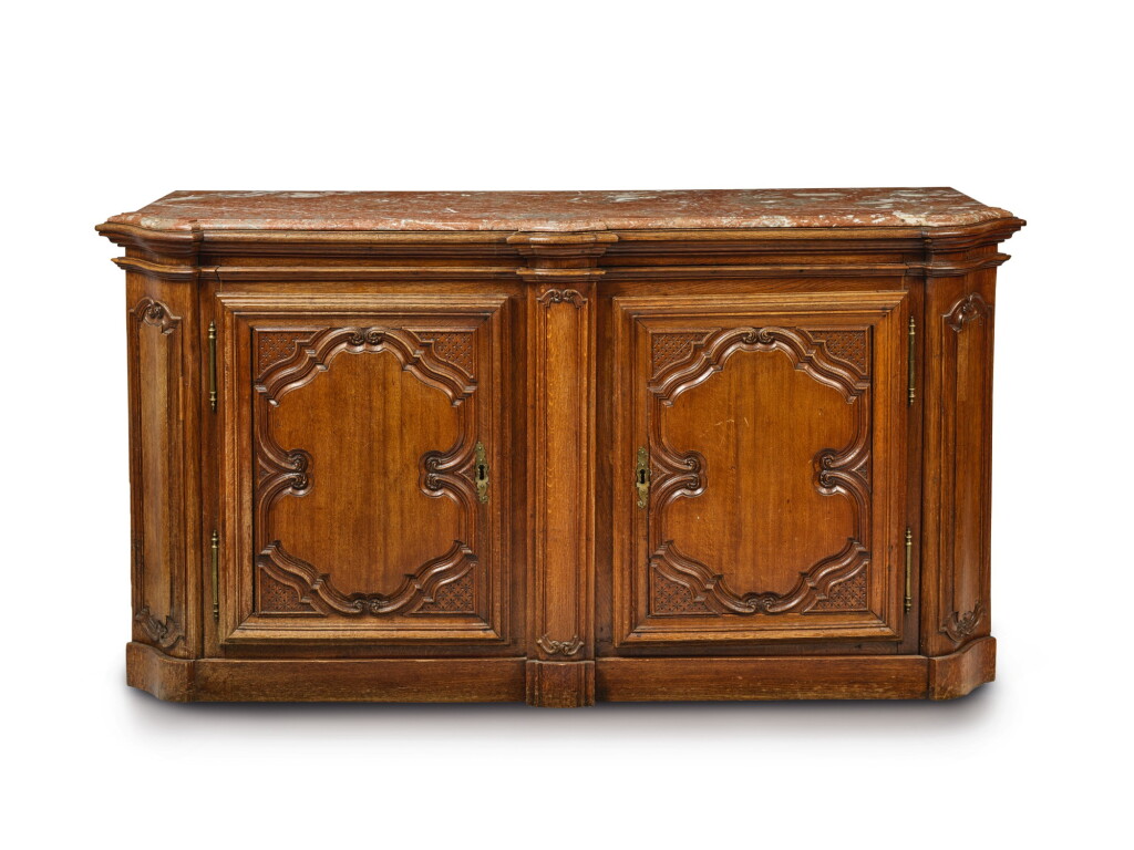 View full screen - View 1 of Lot 292. A LOUIS XV STYLE OAK BUFFET DE CHASSE, 19TH CENTURY.