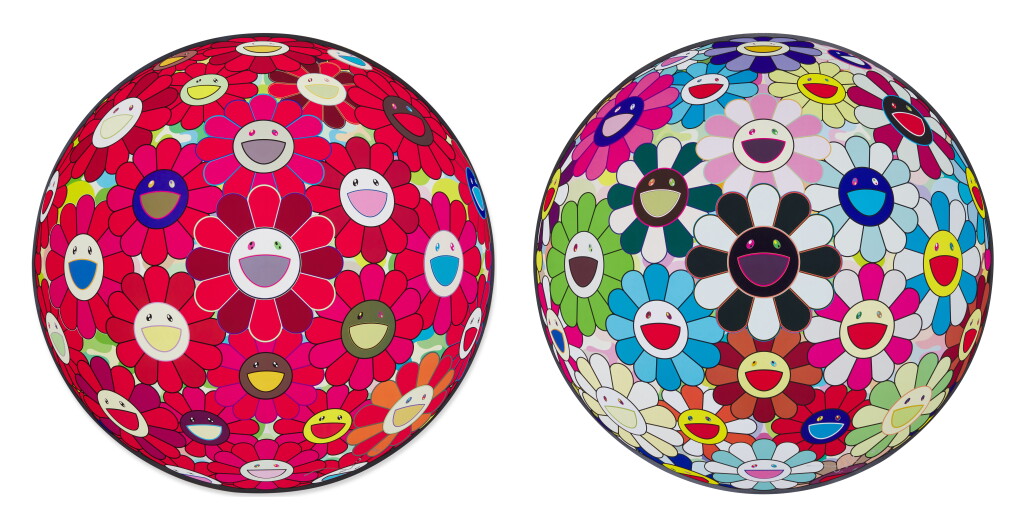 View full screen - View 1 of Lot 36. Flower Ball (3-D) Red Cliff; and Flowerball Blood (3-D) V (Two Works).