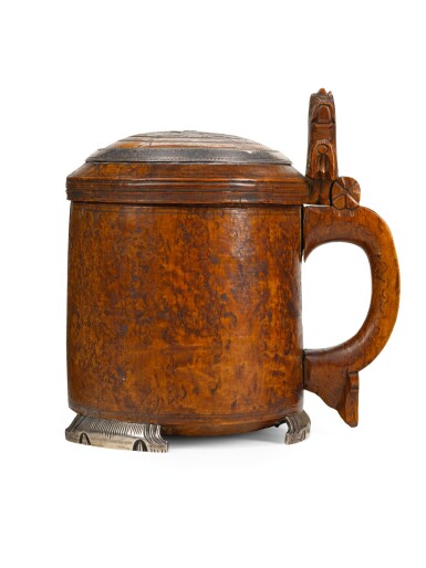 View full screen - View 1 of Lot 138. NORWEGIAN, CIRCA 1800 | Tankard with Engraved Flowers and a Lion.