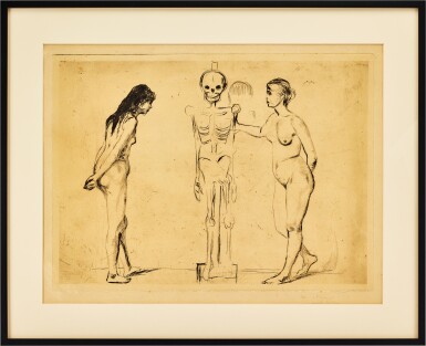 View full screen - View 1 of Lot 2004. Edvard Munch | The women and the Skeleton 女人與骷髏.