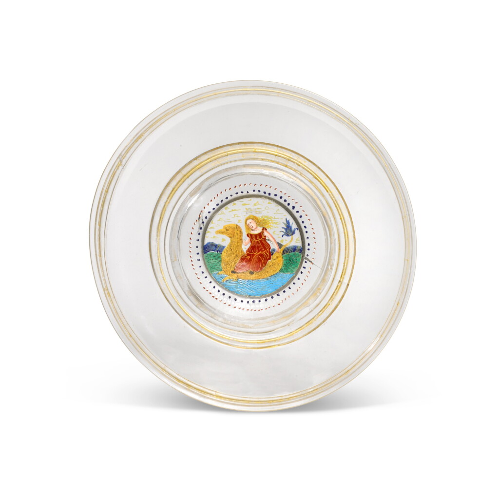 View full screen - View 1 of Lot 1. A Venetian enamelled glass tazza, circa 1500.