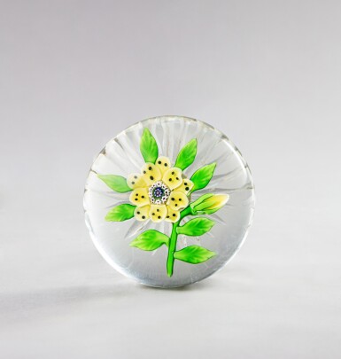 View full screen - View 1 of Lot 699. A Baccarat yellow wheatflower paperweight, circa 1850.