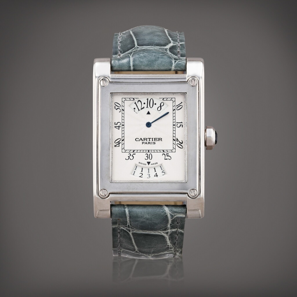 View full screen - View 1 of Lot 439. Tank à vis 'CPCP', reference 2554 Montre bracelet en or blanc avec date | White gold wristwatch with date Vers 2007 | Circa 2007.