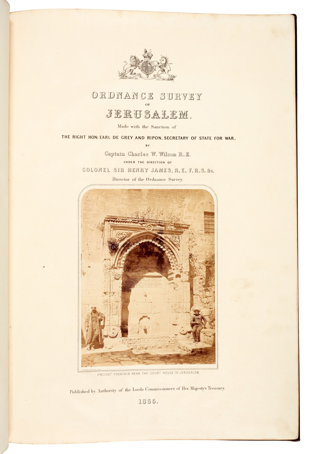 View full screen - View 1 of Lot 90. JERUSALEM–WILSON | Ordnance Survey of Jerusalem, 1865, 3 volumes.
