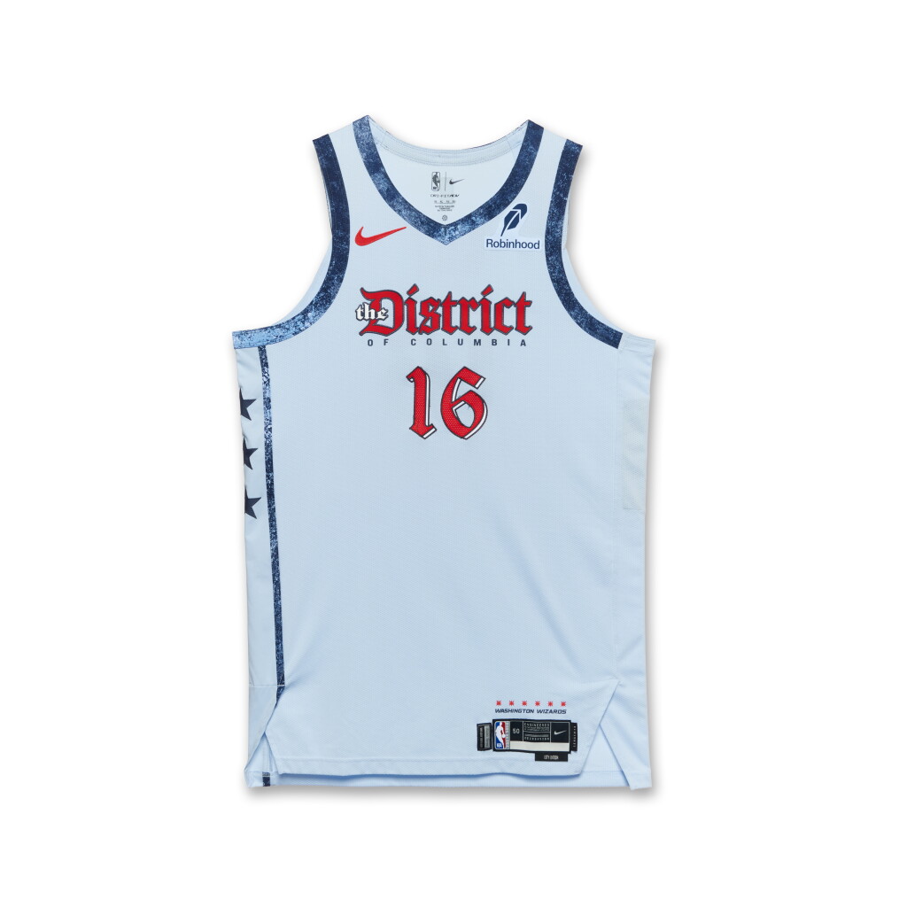 View full screen - View 1 of Lot 123. Anthony Gill Washington Wizards 2024-2025 Game Issued City Edition Jersey | Probable Wear.