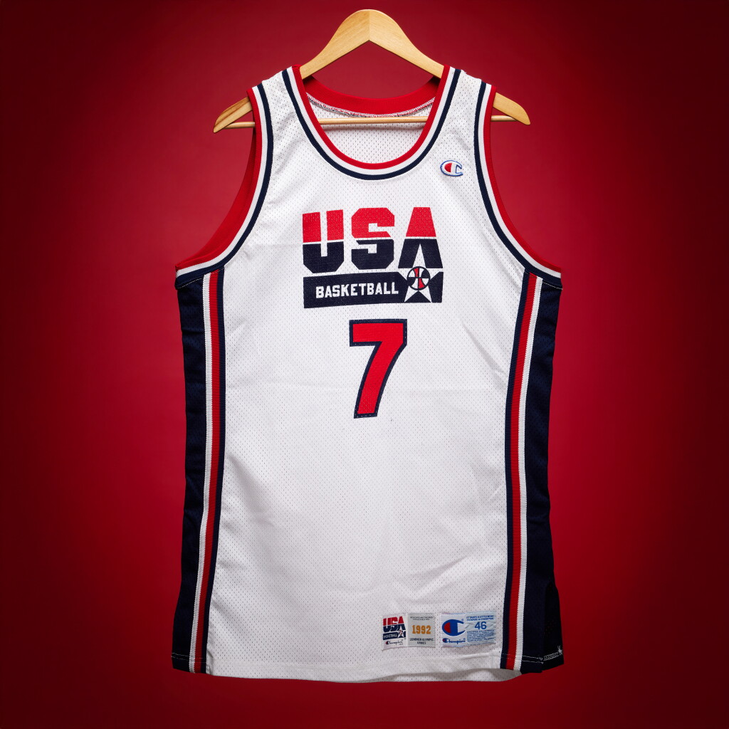 View full screen - View 1 of Lot 3. Larry Bird Game Worn and Signed 1992 Olympics ‘Dream Team’ Jersey | Gold Medal Run.