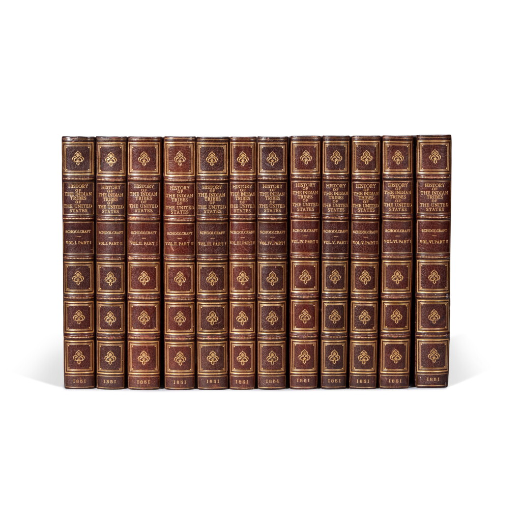 View full screen - View 1 of Lot 75. Henry Rowe Schoolcraft | Historical and statistical information, respecting the… Indian tribes of the United States. Philadelphia, 1851–1857.
