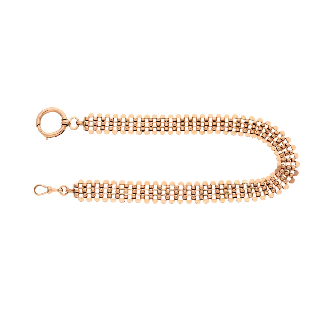View full screen - View 1 of Lot 256. A pink gold flat link watch chain circa 1870's .