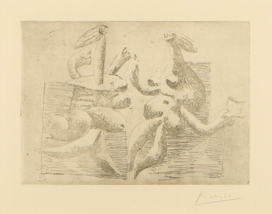 View full screen - View 1 of Lot 217. La Visite. Deux femmes assises avec un livre (Bloch 251; Baer 289).