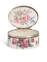 A Mennecy Oval Snuff Box, with Silver-Mount, Circa 1760-70