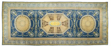 View full screen - View 1 of Lot 90. A Savonnerie style carpet, Real Fabrica de Tapices, Madrid, Spain, inscribed and dated 1962 | Tapis dans le style de la Savonnerie, Real Fabrica de Tapices, Madrid, Espagne, inscrit et daté 1962.