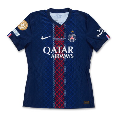 View full screen - View 1 of Lot 52. Achraf Hakimi 2025 Paris St. Germain ‘Club World Cup Quarterfinal’ Match Worn Shirt.