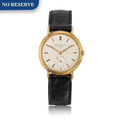 View full screen - View 1 of Lot 708. REFERENCE 2484 YELLOW GOLD WRISTWATCH WITH LATER LUGS MADE IN 1951.